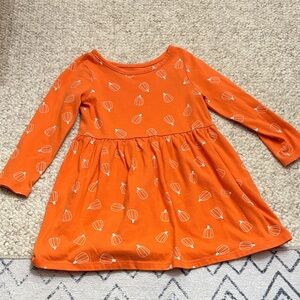 Cat & Jack Orange Pumpkin Pattern Dress